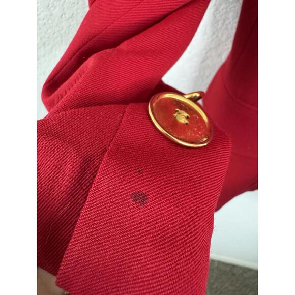 Christian Dior Red Blazer & Skirt Suit 100% Pure Wool Women’s Sz 6 Vtg Old Money - Picture 6 of 9